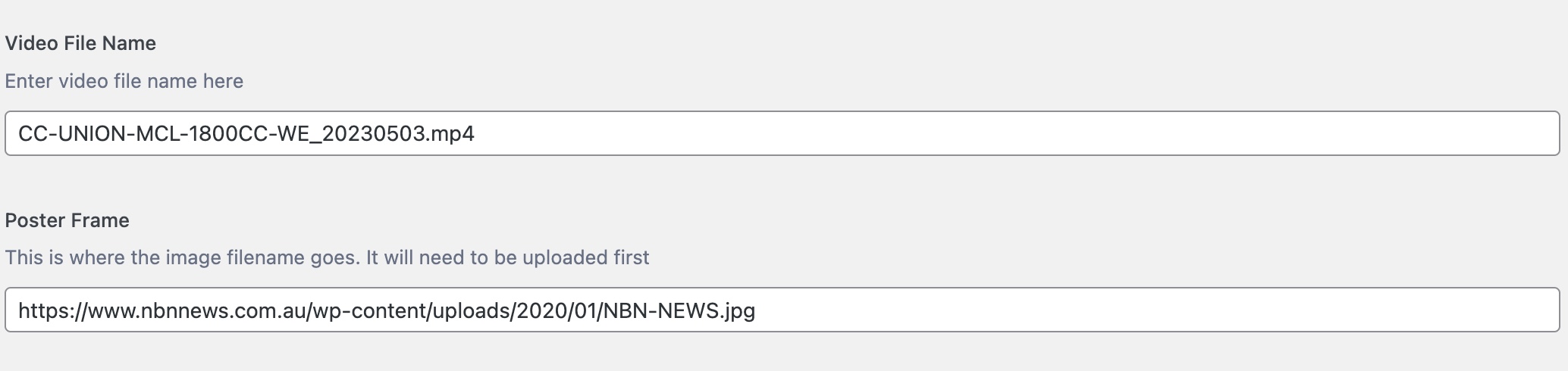 Back end for entering file names